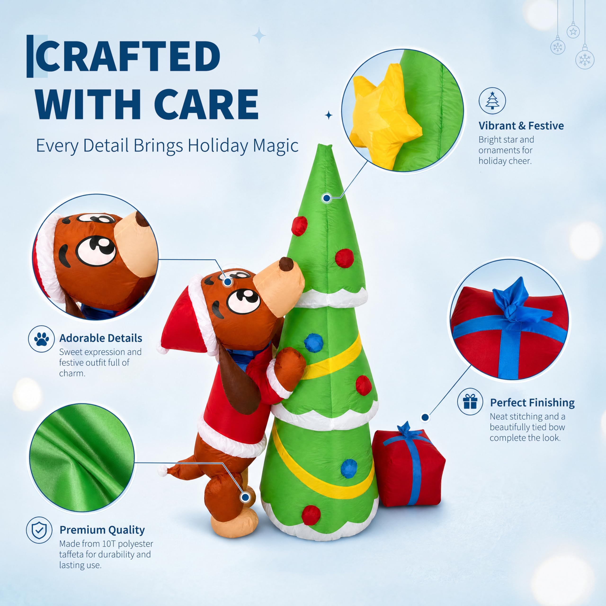 Anjing Natal Tiup Raksasa 7 ka - Outdoor Lighting Effects ulasan dan harga